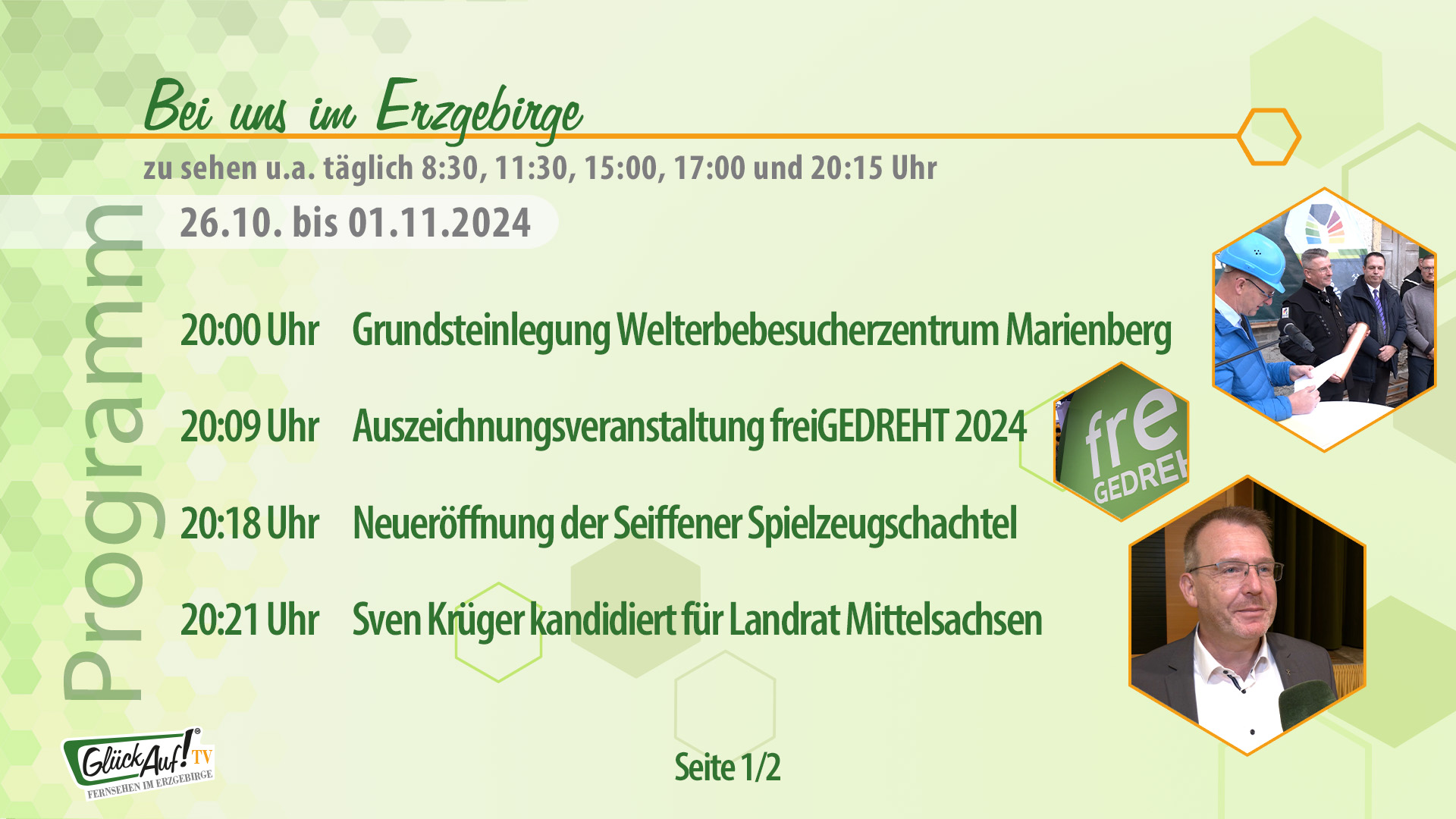 Bei uns im Erzgebirge für die Woche vom 26.10. bis 01.11.2024 Bei uns im Erzgebirge für die Woche vom 26.10. bis 01.11.2024
