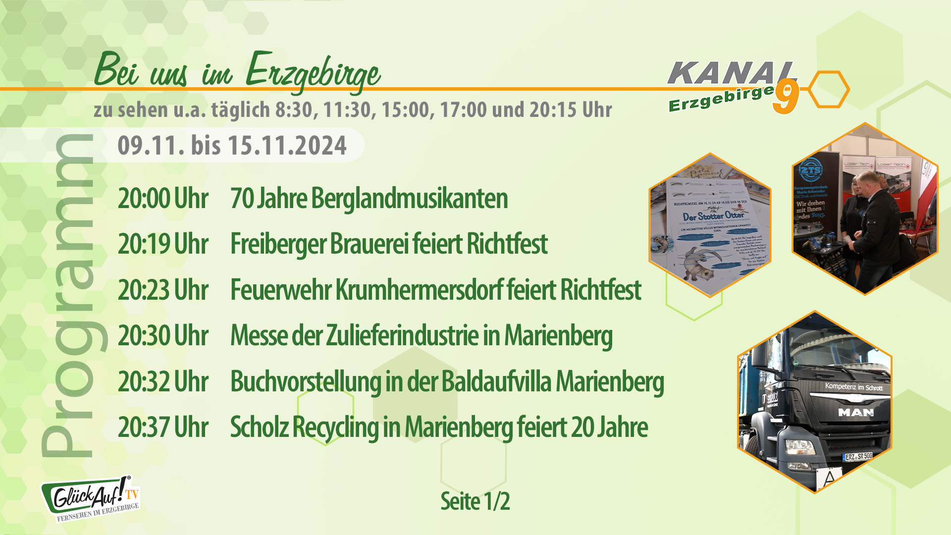 Bei uns im Erzgebirge für die Woche vom 09.11. bis 15.11.2024 Bei uns im Erzgebirge für die Woche vom 09.11. bis 15.11.2024