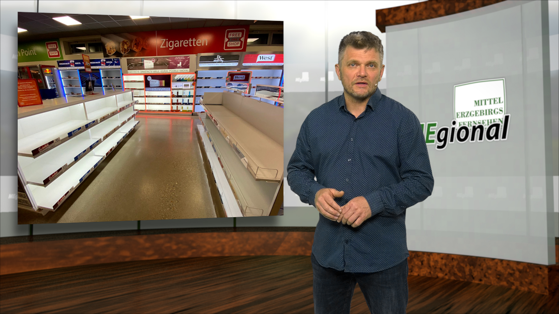 MEgional am 17. Mai 2021 mit leeren Regalen im Nachbarland
