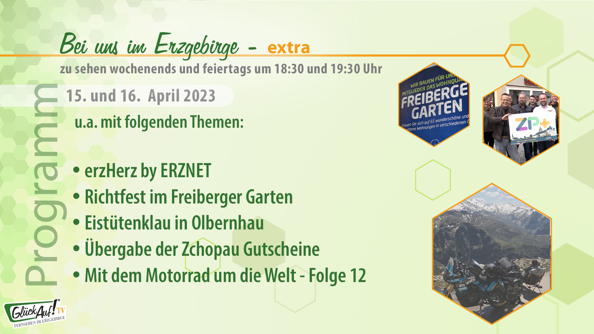 Bei uns im Erzgebirge - extra für das Wochenende der 15. Kalenderwoche 2023 Bei uns im Erzgebirge - extra für das Wochenende der 15. Kalenderwoche 2023