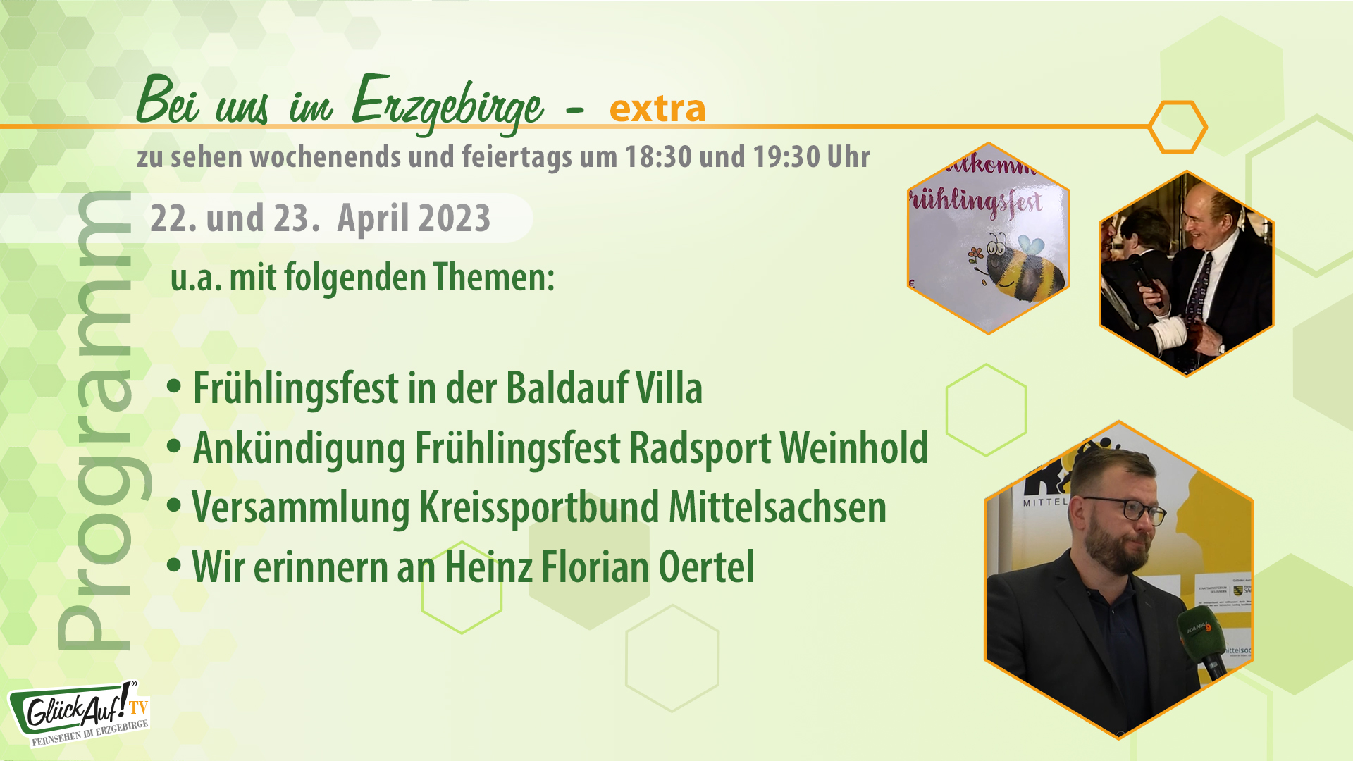 Bei uns im Erzgebirge - extra für das Wochenende der 16. Kalenderwoche 2023