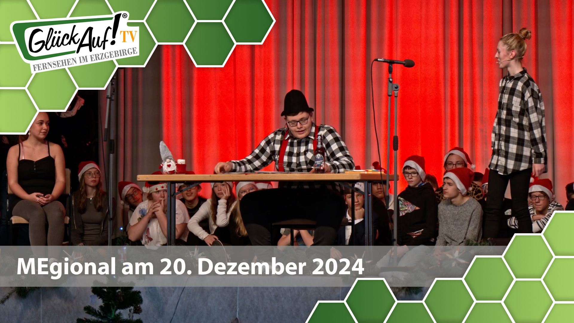 MEgional am 20. Dezember 2024 mit Bildern vom Chorsingen der Pestalozzischule in Marienberg