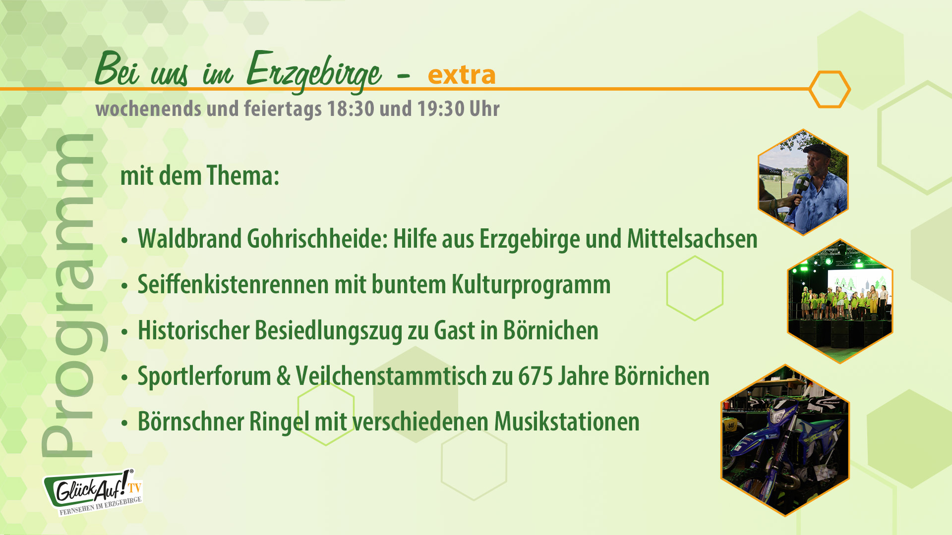 Bei uns im Erzgebirge - extra am 12.07. und 18.07. Bei uns im Erzgebirge - extra am 12.07. und 18.07.